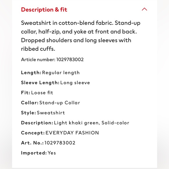 H&M Half Zip Sweatshirt - Picture 7 of 9